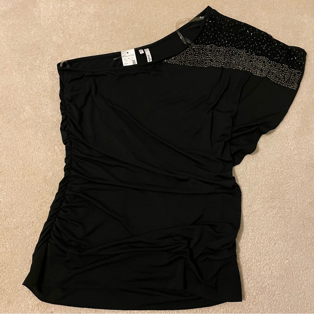 MAURICES Studio Y 1 shoulder bling top-large NWT